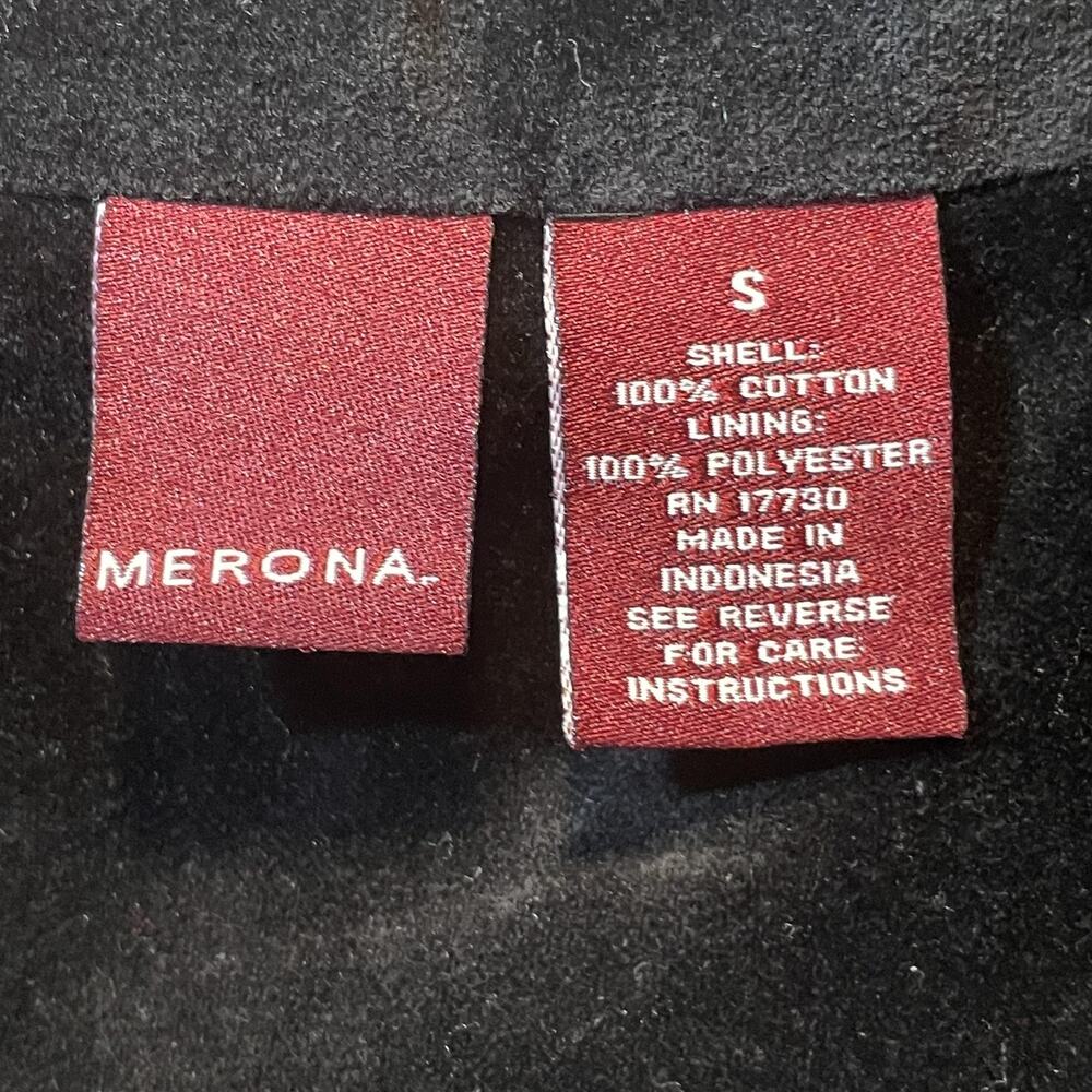Merona Blazer Womens Small Velvet Lined Two Button Classic Suit Jacket Vintage - Picture 3 of 6